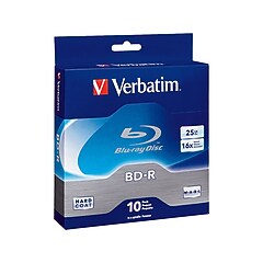 Verbatim BD-R, 16x, 25GB, 10/Box (97238) | Staples