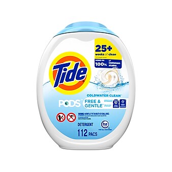 Tide PODS Free & Gentle Laundry Detergent Capsules, 94.2 oz., 112 Capsules (03229)