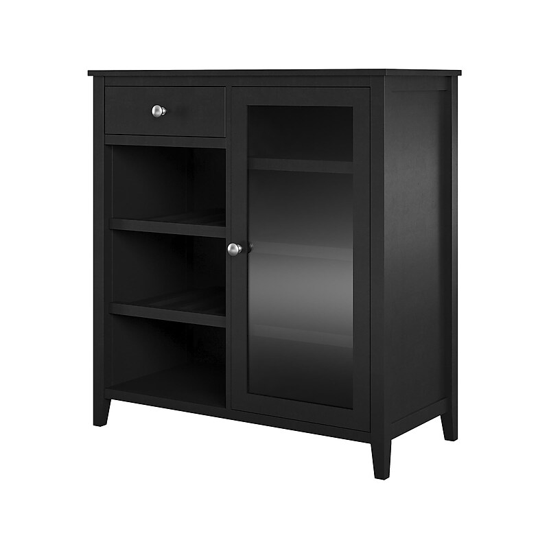 Ameriwood Tuxedo 34.9" Bar Cabinet with 7 Shelves, Black (3969872COM) image 1