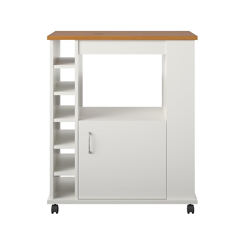 Ameriwood Williams 12-Shelf Particle Board Kitchen Cart, White (5276817COM) image 1