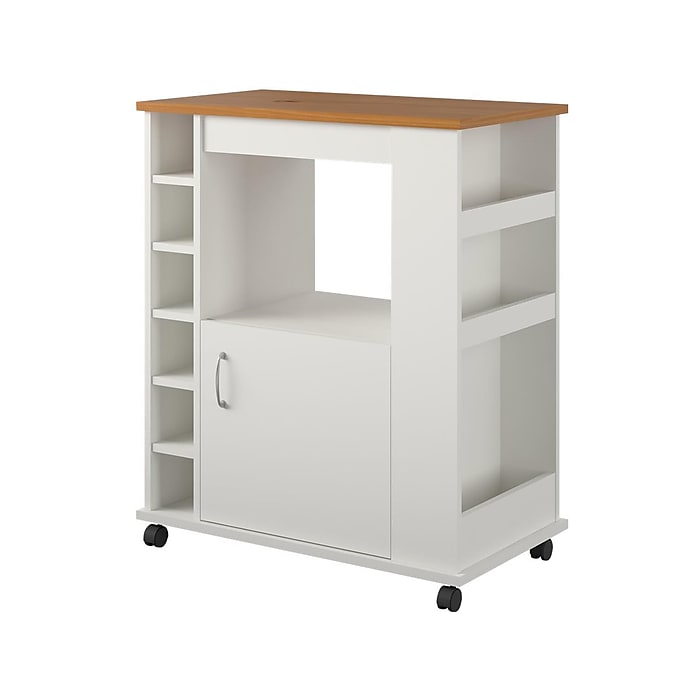 Ameriwood Home Concord Contemporary/Modern Homestead Oak Metal Curio Cabinet with Wine Storage