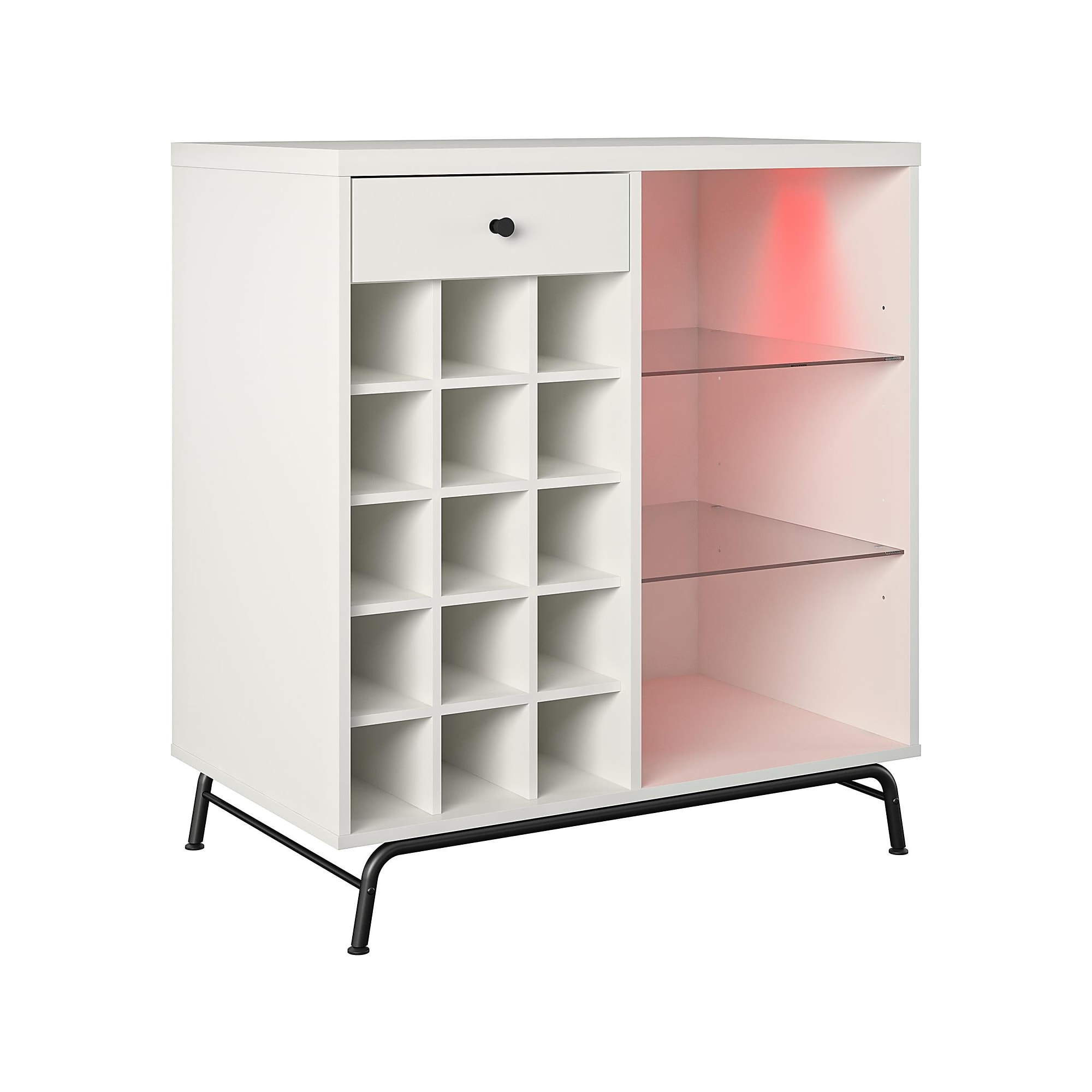 Ameriwood Melbourne 36.5″ Bar Cabinet with 3 Shelves, White (3593013COM) Sansujyuku sansujyuku.com