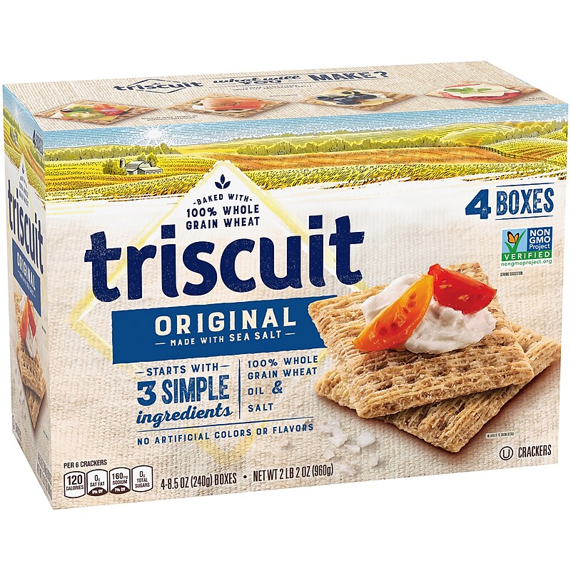 Triscuit Original with Sea Salt Crackers, 8.5 oz, 4/Pack (220-02004) image 1