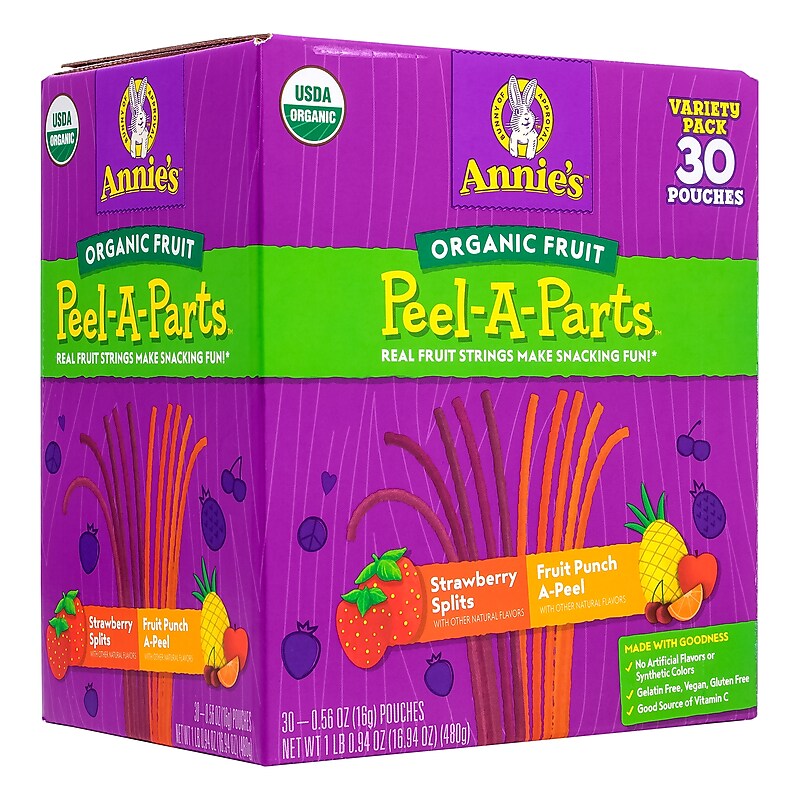 Annie's Organic Fruit Peel-A-Parts Fruit Strings Variety Pack, 30/Pack (220-02010) image 1