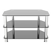 AVF Glass TV Stand with Cable Management, Black/Chrome, Screens up to 42" (SDC800-A)