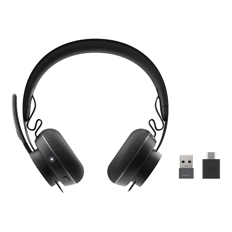 Logitech Zone Wireless Plus UC Bluetooth Stereo Mobile Headset, Black (981-000918) image 1