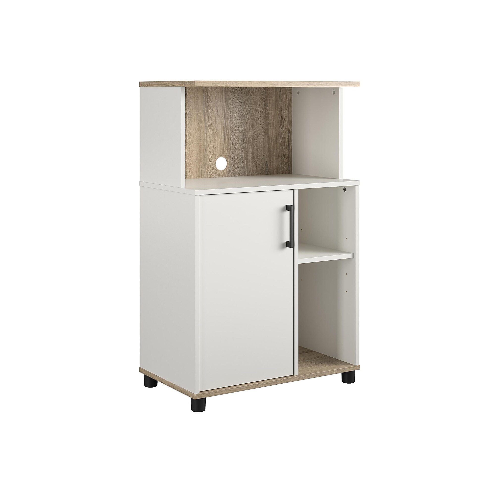 System Build Whitmore 42″ Microwave Stand with 6 Shelves, Rustic White/Oak (7014500COM) Sansujyuku sansujyuku.com