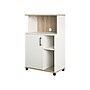 System Build Whitmore 42" Microwave Stand with 6 Shelves, Rustic White/Oak (7014500COM)~#|#~sp168616421_sc7
