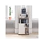 System Build Whitmore 42" Microwave Stand with 6 Shelves, Rustic White/Oak (7014500COM)~#|#~sp168616426_sc7