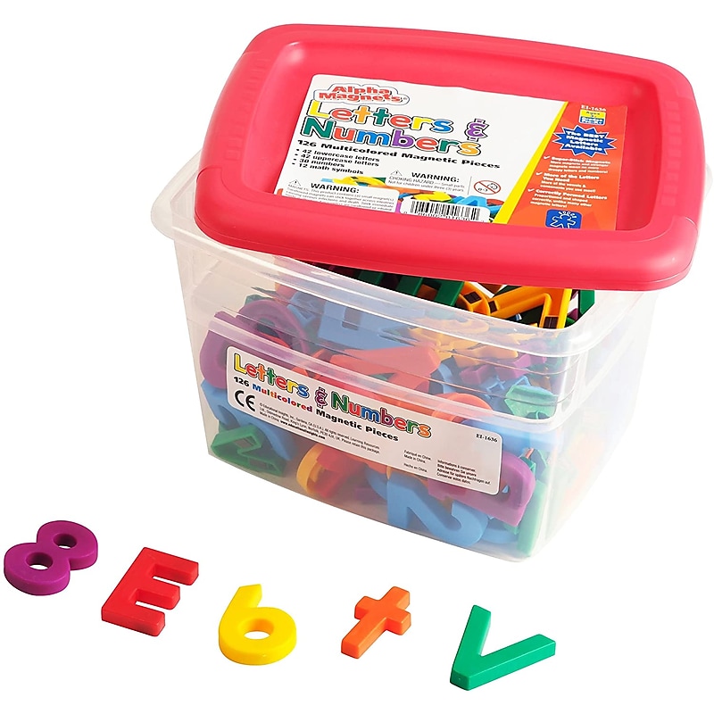 Educational Insights AlphaMagnets & MathMagnets, 1.5"H, Multi Color, Set of 126 (1636) image 1