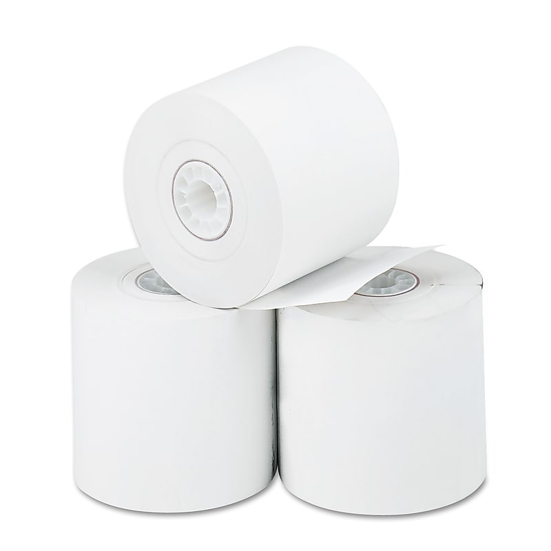 Iconex Direct Thermal Printing Thermal Paper Rolls, 2.25" x 165 ft., White, 3/Pack image 1