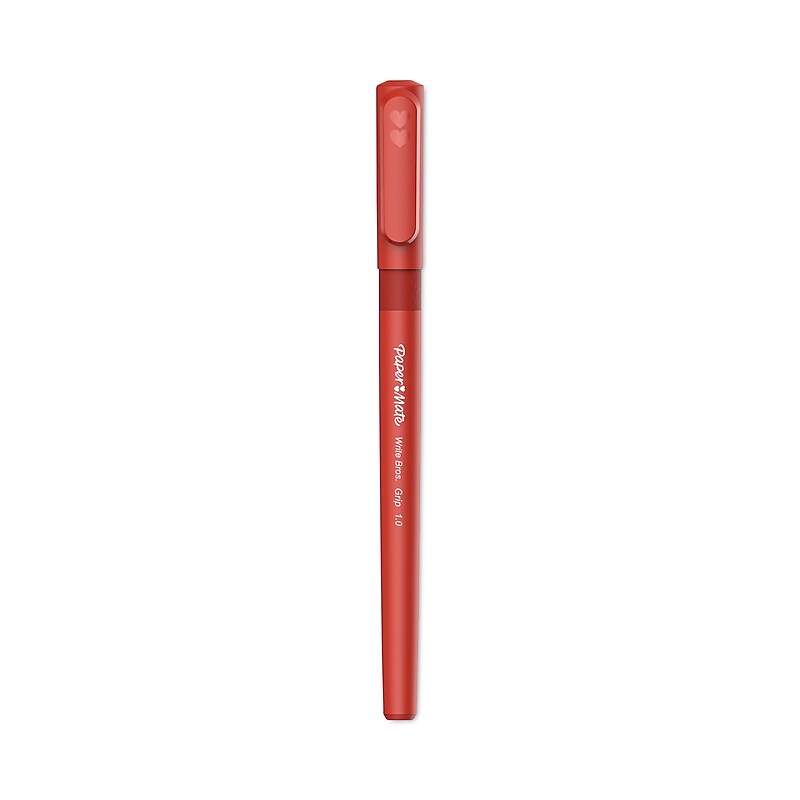 Paper Mate Write Bros. Grip Ballpoint Pen, Stick, Medium 1 mm, Red Ink, Red Barrel, Dozen image 1