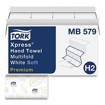 Tork Premium Soft Xpress 3-Panel Multifold Hand Towels, 9.13" x 9.5", 135/Packs, 16 Packs/Carton