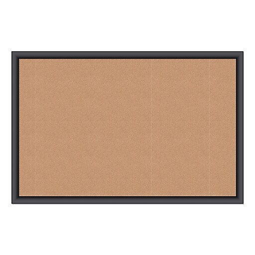 U Brands SelfHealing Cork Bulletin Board, 35" x 23", Black Finish (00301AANNN) Staples