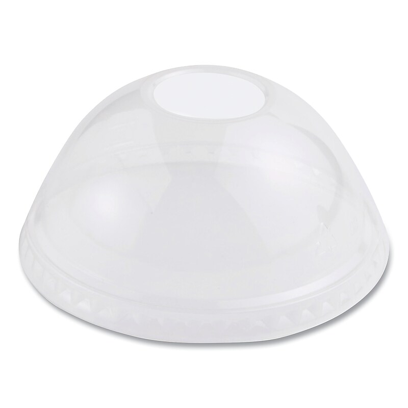 World Centric PLA Clear Cold Cup Lids, Dome Lid, Fits 9 oz to 24 oz Cups, 1,000/Carton image 1
