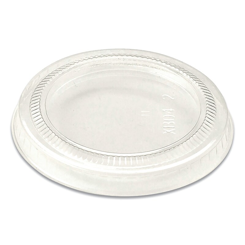 World Centric PLA Lids for Fiber Cups, 2.6" Diameter x 0.3"h, Clear, 2,000/Carton image 1