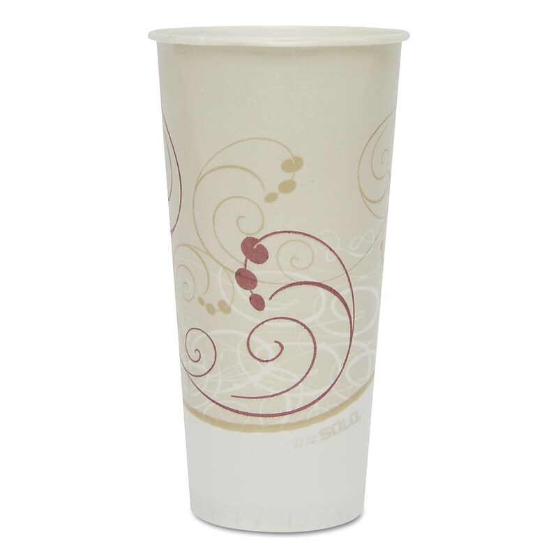 Dart Symphony Treated-Paper Cold Cups, 22 oz., White/Beige/Red, 50/Bag, 20 Bags/Carton image 1
