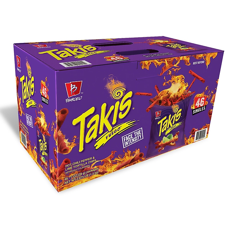 Takis Fuego Corn Chips, 1 oz., 46 Bags/Pack (220-02045) image 1