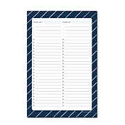 Kahootie Co Two Category To Do List Notepad, 8.5" x 5.5" , 50 sheets per pad, Navy Stripe (TCNPNS)