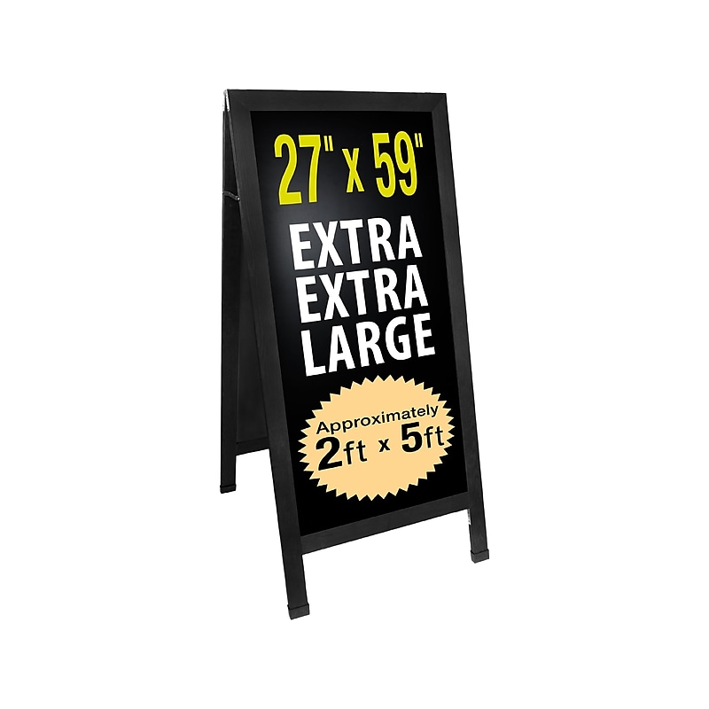 Excello Global Products Chalkboard, Black Wood, 59" x 27" (EGP-HD-0240A-OS) image 1