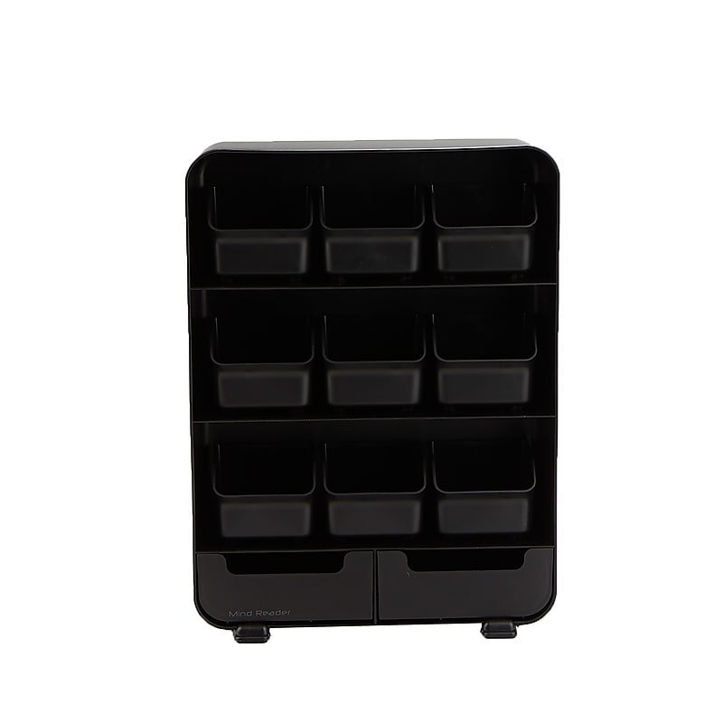 Mind Reader Plastic 11-Drawer Tea Bag Organizer, Black (TBORG-BLK) image 1