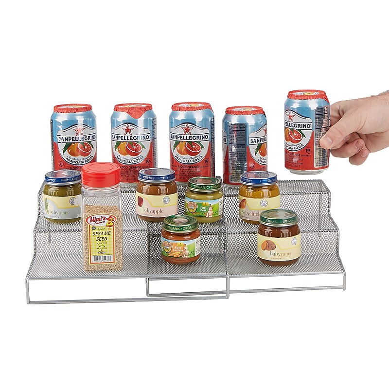 Mind Reader 2  Piece  3 Tier Storage Shelf, Silver (3TSHELF2-SIL) image 1