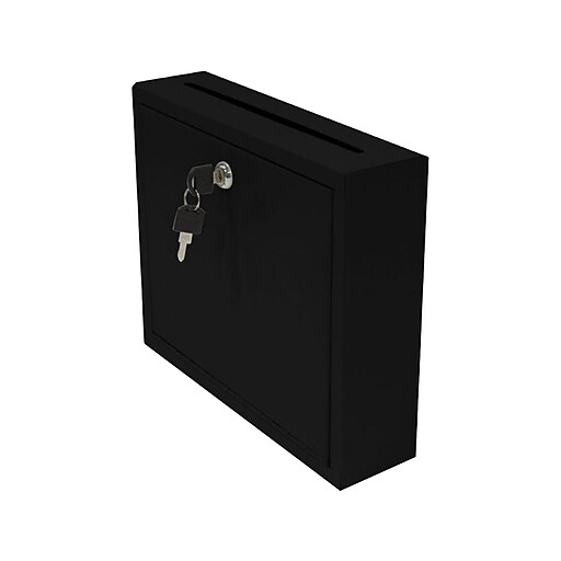 AdirOffice Multipurpose Drop Box with Suggestion Cards, Large, Black