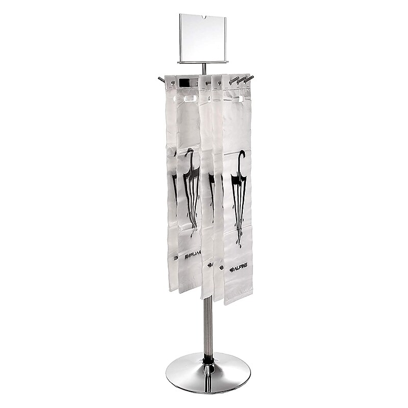 Alpine Industries Wet Umbrella Bag Wrapper Stand with 100 Long Bags (489) image 1