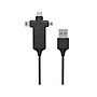 scosche SmartSync 3' USB Type-A to Micro-USB/Mini-USB/Mini-USB Type-B/USB Type-C Cable, Male to Male, Black (MMMC-SP)~#|#~sp169189184_sc7