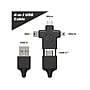 scosche SmartSync 3' USB Type-A to Micro-USB/Mini-USB/Mini-USB Type-B/USB Type-C Cable, Male to Male, Black (MMMC-SP)~#|#~sp169189185_sc7