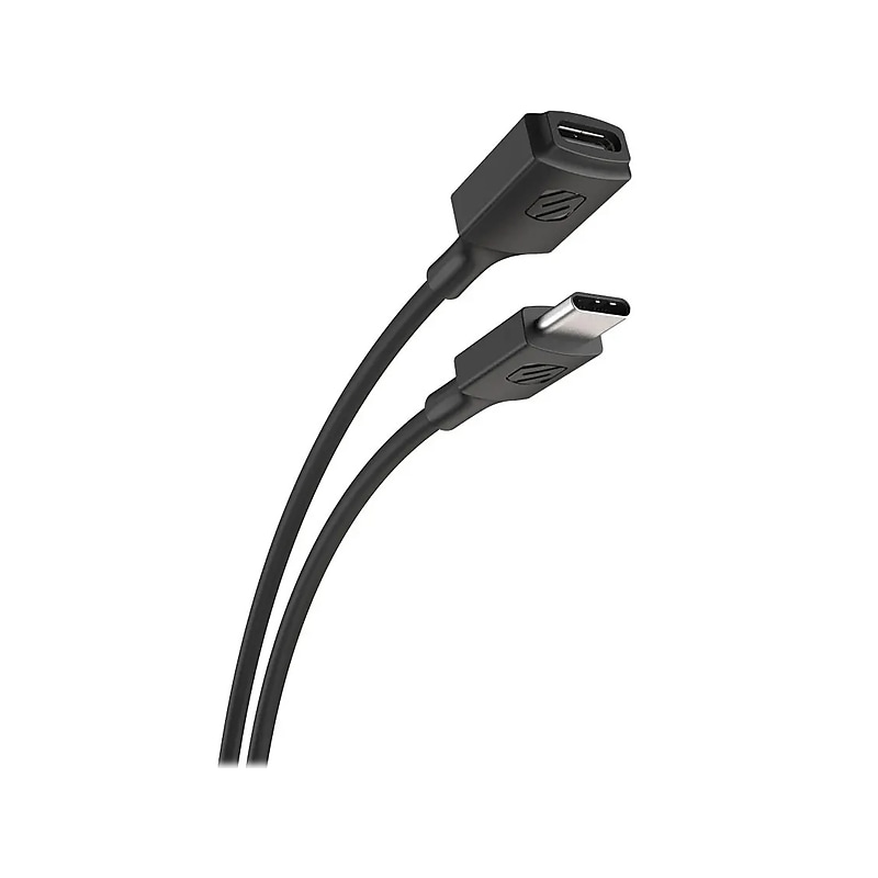 scosche ExtendIt 6' USB Type-C to USB Type-C Cable, Female to Male, Black (USBCEXT3WT-SP) image 1