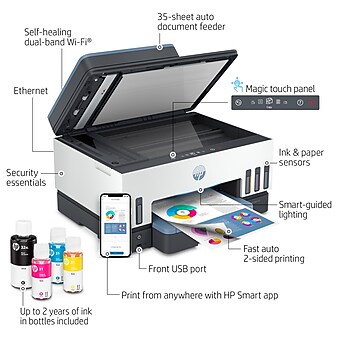 HP Smart Tank 7602 Inkjet Printer, All-in-One Supertank, Print/Copy/Scan/Fax (28B98A)