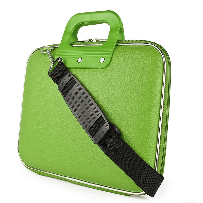 SumacLife Cady 15" Faux Leather Laptop Bag, Green (NBKLEA571) image 1