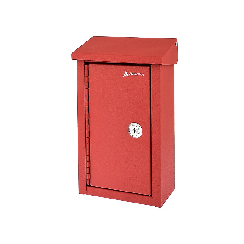 AdirOffice Heavy-Duty Drop Box Mailbox with Suggestion Cards, Large, Red (631-11-RED-PKG) image 1