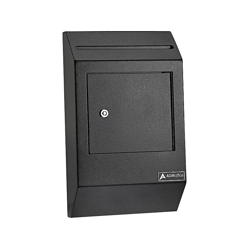 AdirOffice Heavy-Duty Weatherproof Secured Drop Box with Suggestion Cards, Black (631-13-BLK-PKG) image 1