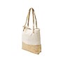 Martha Stewart Deluxe Beige/Gold Canvas/Faux Leather Tote, Large (MS106A)~#|#~sp169516444_sc7