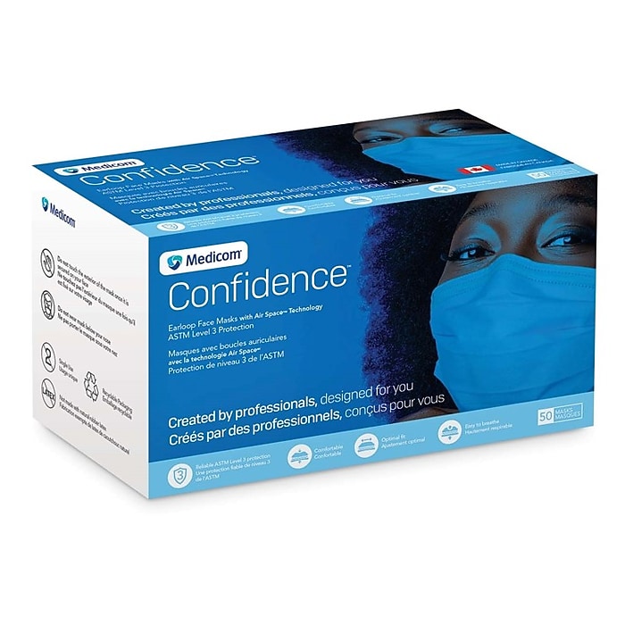 ASTM Level 3 3-ply Disposable Mask, Blue, 50/Box (PG4-1263/1273