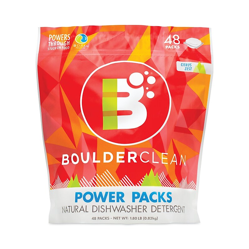Boulder Clean Dishwasher Detergent Pacs, Citrus Zest, 6/Carton (BCL003663CT) image 1