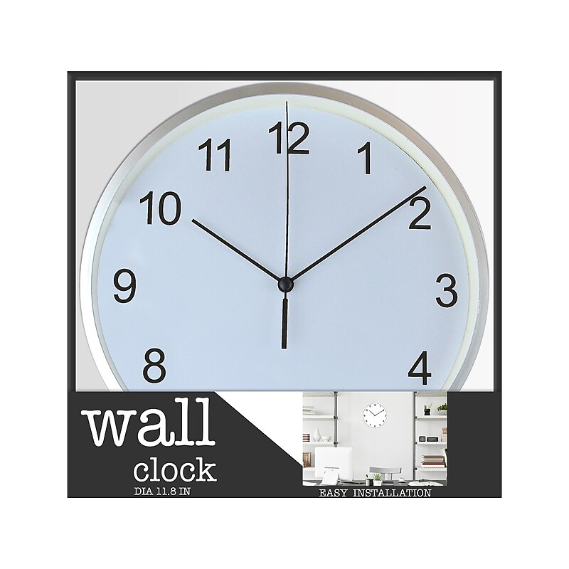 Enchante Wall Clock, Plastic, 10" (ST7H1310 SIL) image 1