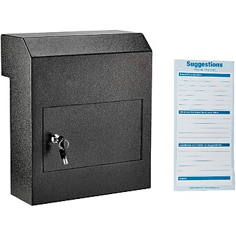 AdirOffice Through-the-Door Safe Locking Drop Box with Suggestion Cards, Black (631-06-BLK-PKG)