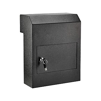 AdirOffice Through-the-Door Safe Locking Drop Box with Suggestion Cards, Black (631-06-BLK-PKG)