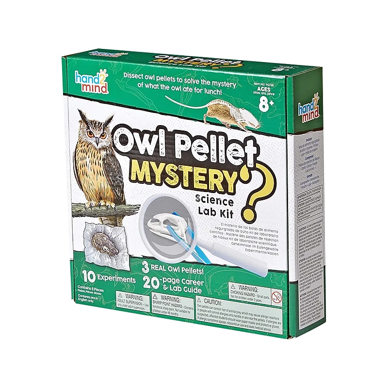 hand2mind Owl Pellet Mystery Science Lab Set, Green/White (90738) image 1