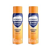 Microban 24 Disinfecting Sanitizing Spray, Citrus Scent, 15 Oz., 2/Pack (63373)
