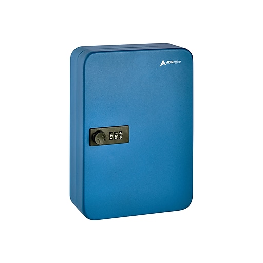 AdirOffice Blue Steel 48 Key Mountable Secure Home Auto Storage Key Cabinet 