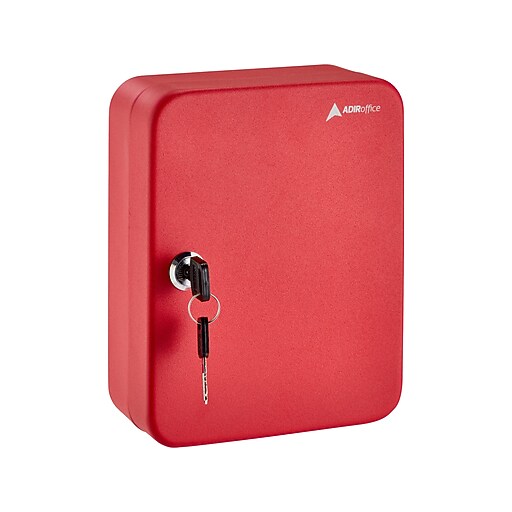 AdirOffice 48Key with Key Lock and Key Tags, Red (68148RED