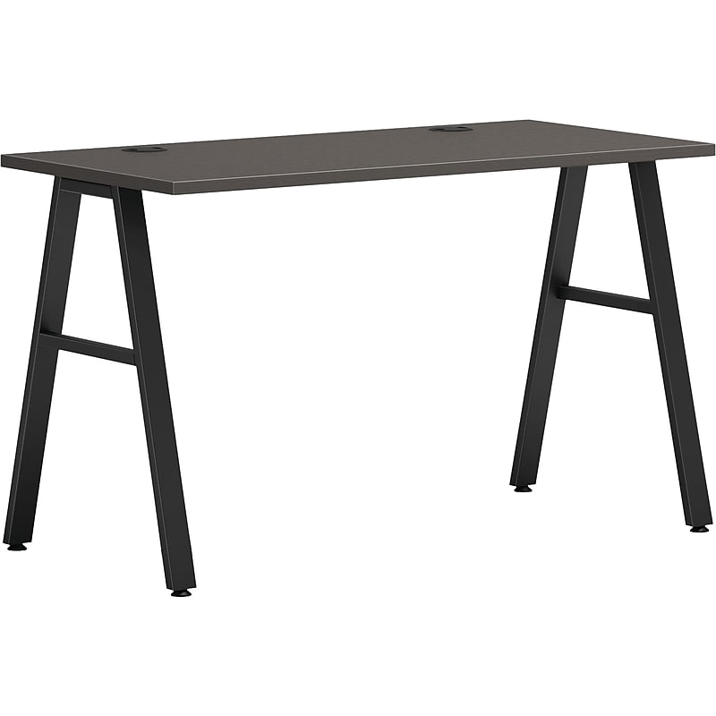 HON Mod 48"W Table Desk, Slate Teak (HLPL4824LS1ALEGBLK) image 1