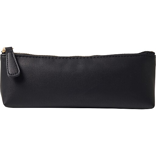 Martha Stewart Zipper Faux Leather Pouch, Black (MS106G) Staples