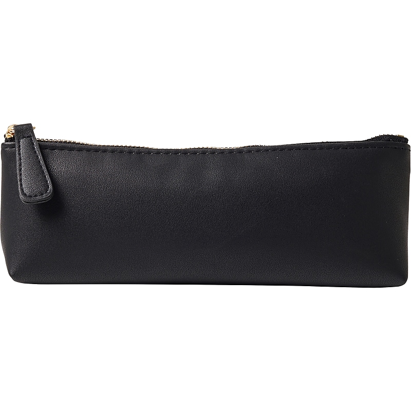 Martha Stewart Zipper Faux Leather Pouch, Black (MS106G) image 1