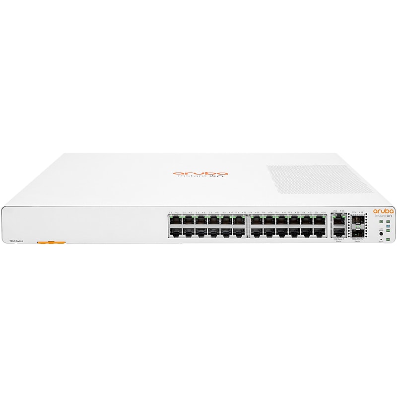 Aruba Instant On 1960 24-Port Gigabit Ethernet Managed Switch, 10/100/1000 Mbps, White (JL806A#ABA) image 1