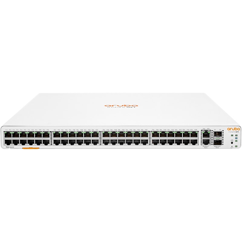 Aruba Instant On 1960 48-Port Gigabit Ethernet Managed Switch, 10/100/1000 Mbps, White (JL808A#ABA) image 1